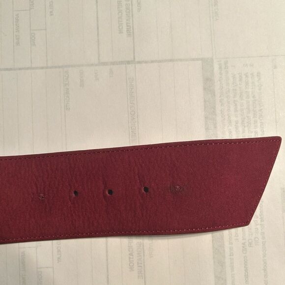 Vintage Christian Dior Burgundy Leather/Suede Belt(Size 70) main image 10